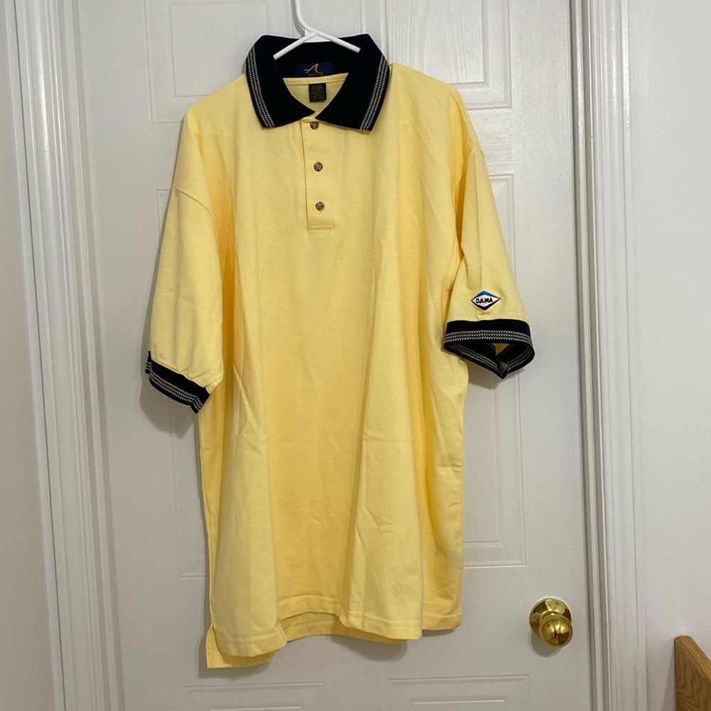 New no tags Vintage ASH CITY YELLOW POLO SHIRT SIZE 3XL (140A )